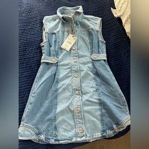 Zara Blue Buttoned Sheath Midi Dress